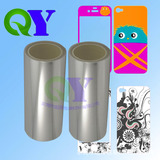 QY双层防刮花硅胶PET膜 高透明中粘度可印刷手机彩膜保护材料